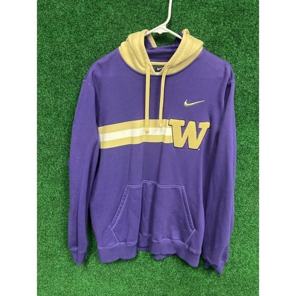 Y2K Nike University Washington Purple & Gold Medium Hoodie Sweatshirt Unisex - Picture 1 of 8